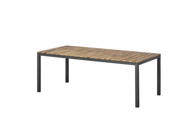 Tabula bord 209x100cm antracit/lam teak