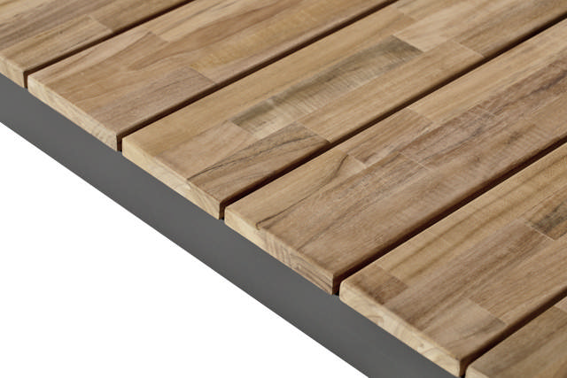 Tabula bord 209x100cm antracit/lam teak