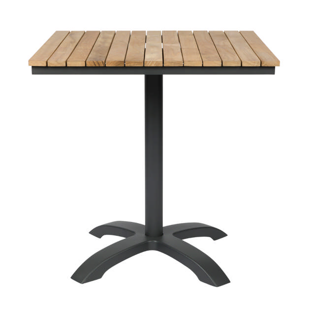 Mood cafébord 70x70cm antracit/teak