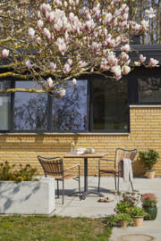 Mood cafébord 70x70cm antracit/teak