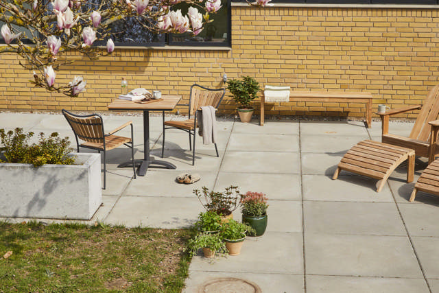 Mood cafébord 70x70cm antracit/teak