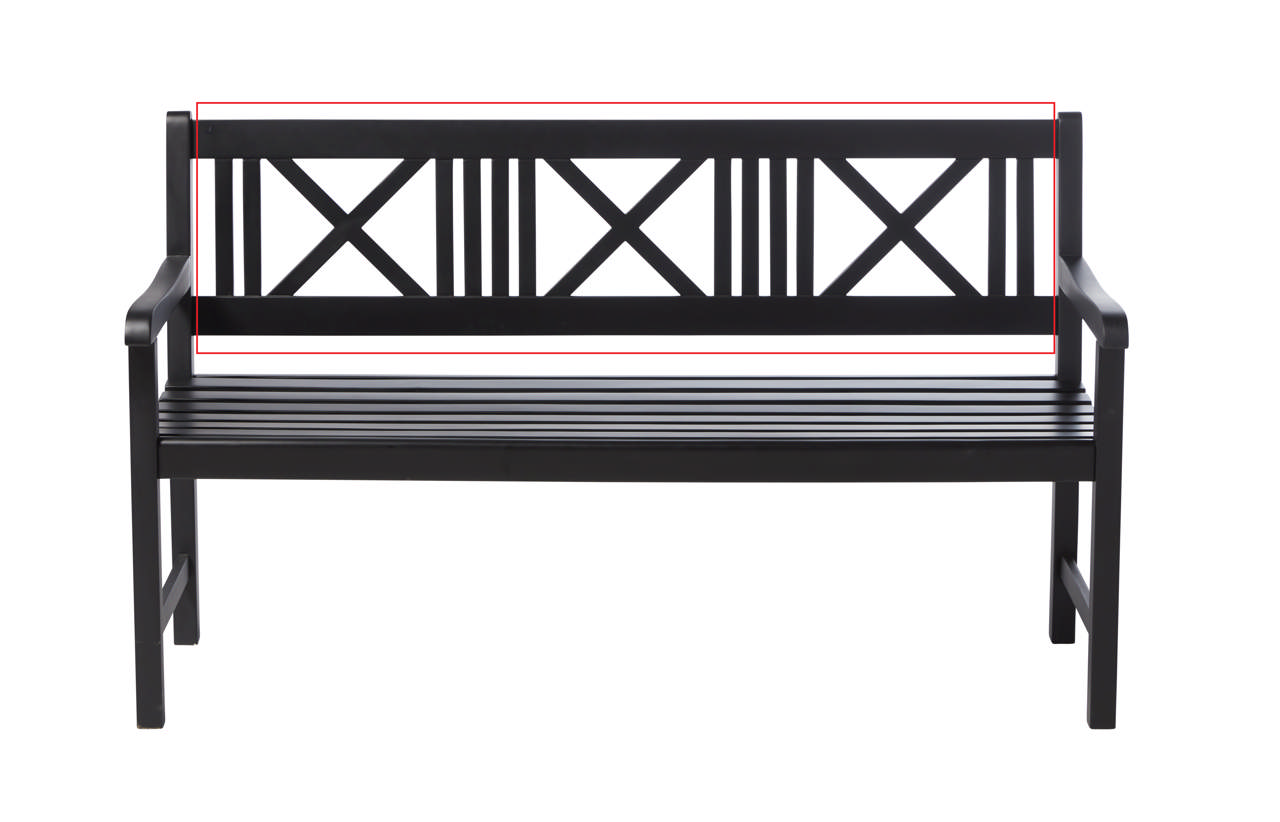Ryg til Rosenborg bænk BILKA 150cm mat sort