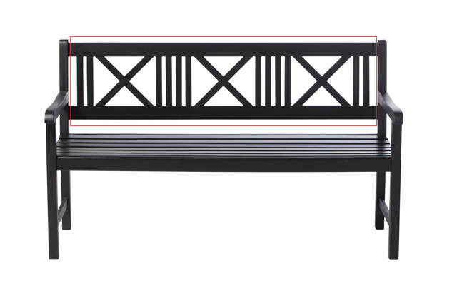 Ryg til Rosenborg bænk BILKA 150cm mat sort
