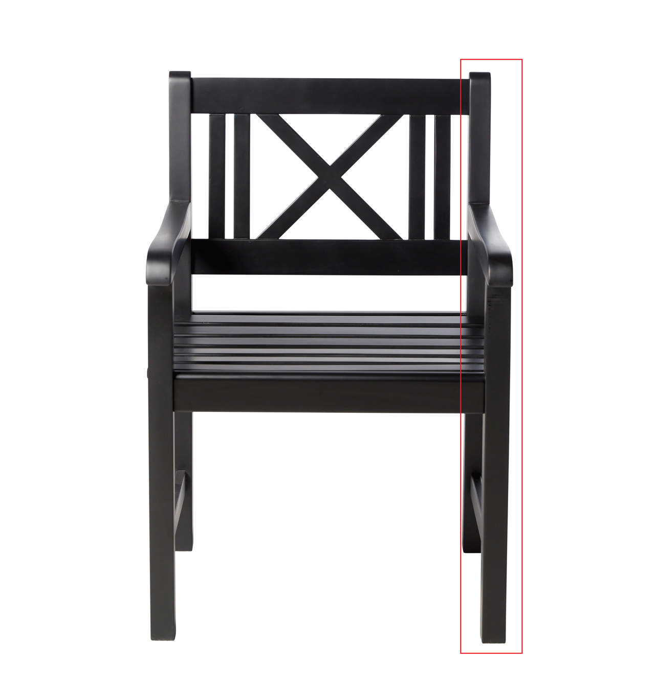 Venstre side til Rosenborg stol/bænk mat sort