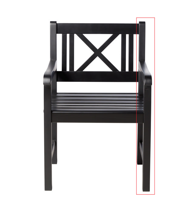 Venstre side til Rosenborg stol/bænk mat sort