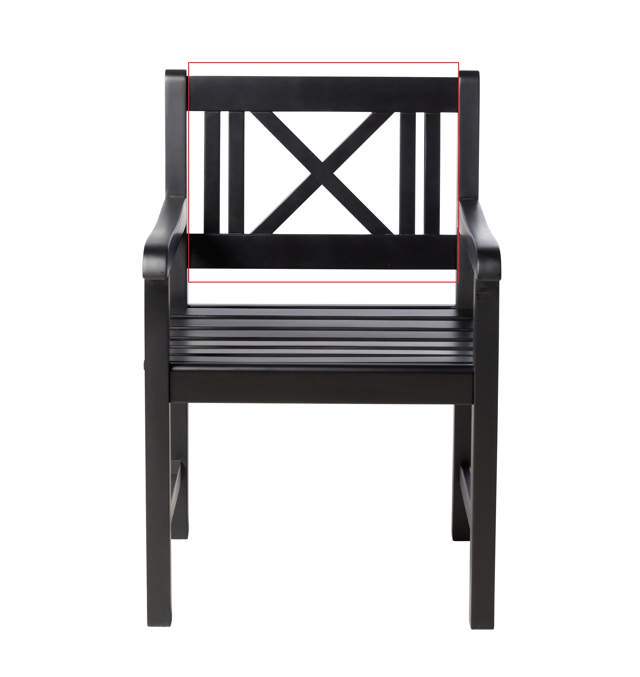 Ryg til Rosenborg stol BILKA mat sort