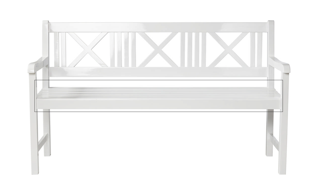 Sæde til Rosenborg bænk, 150 cm., PU hvid