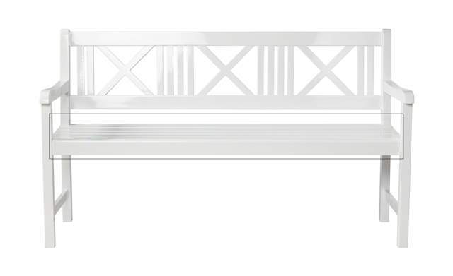 Sæde til Rosenborg bænk, 150 cm., PU hvid