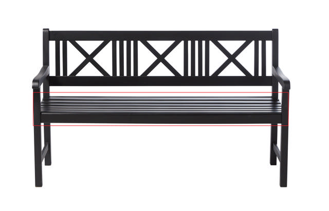 Sæde til Rosenborg bænk150cm mat sort